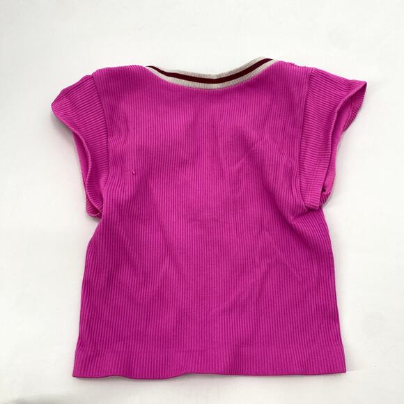 Urban Outfitters go for gold pink ribbed crop top XS/S - Picture 5 of 6